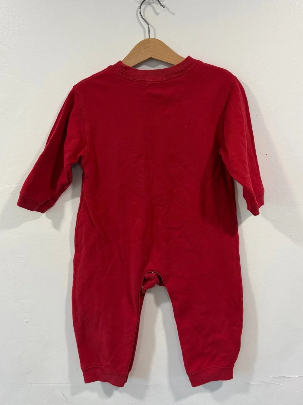 Vintage Y2K Baby Gap Red Fleece Bubble Jumpsuit Romper Onesie